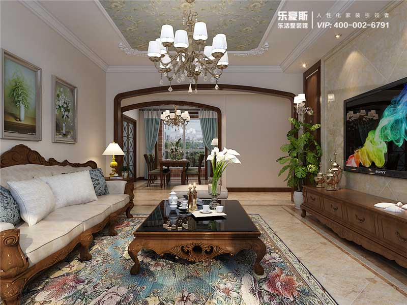 海棠灣156平米美式風格裝修效果圖