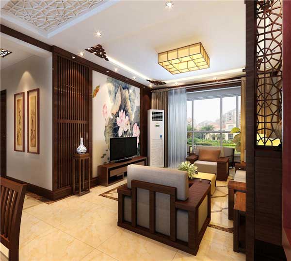 盛邦大都會(huì)139平米三室兩廳兩衛(wèi)新中式效果圖