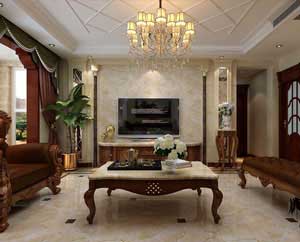 海棠灣139平米三室兩廳美式風(fēng)格裝修效果圖