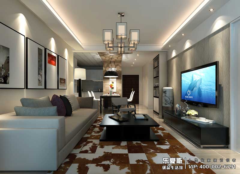 石家莊奧北公園三室兩廳現代裝修效果圖