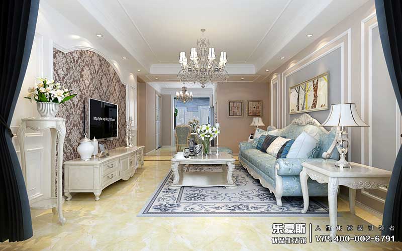 保利花園130平米簡(jiǎn)歐風(fēng)格裝修效果圖