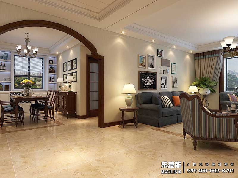 學(xué)府名城美式風(fēng)格裝修效果圖