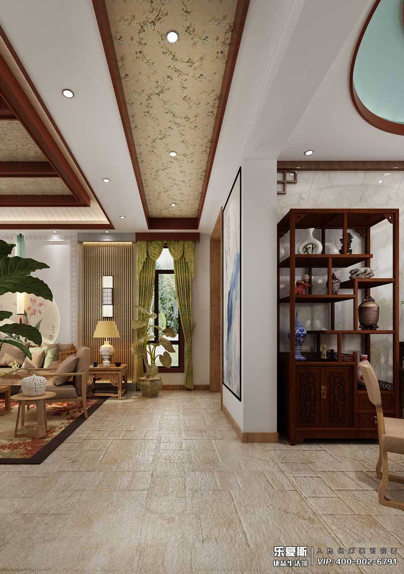 星湖國際花園新中式風(fēng)格裝修效果圖