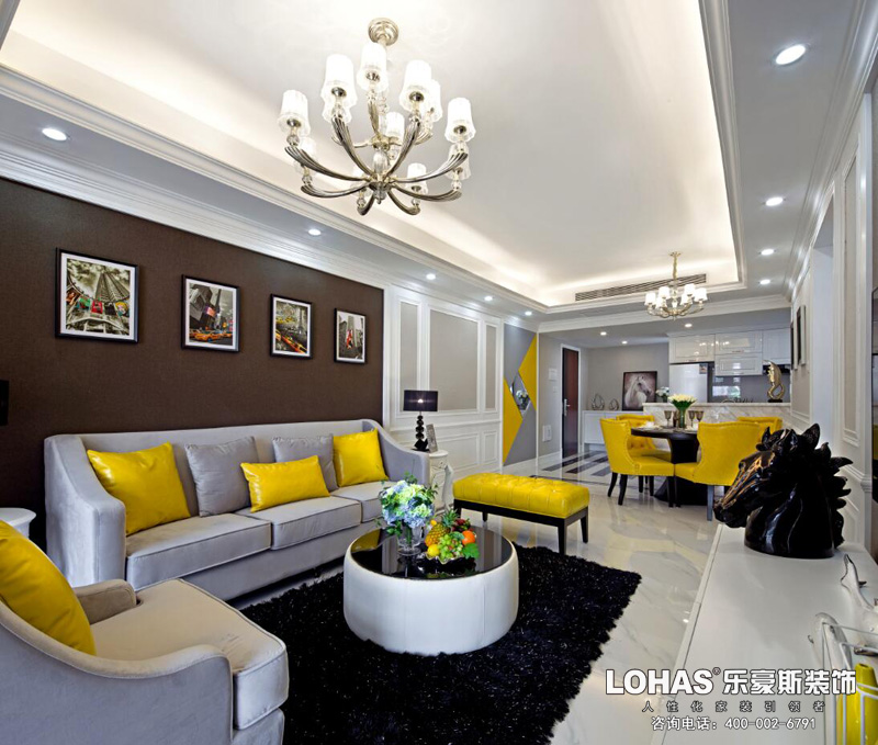 御河上院三室兩廳小美風格裝修效果圖