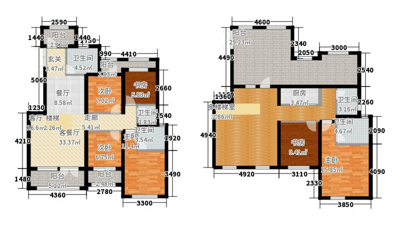 天下錦程6室1廳5衛(wèi)1廚267㎡戶型圖