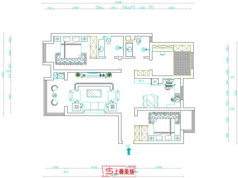 幸福城120平中式