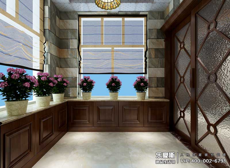 東勝紫御府168平米美式鄉(xiāng)村風(fēng)格裝修效果圖