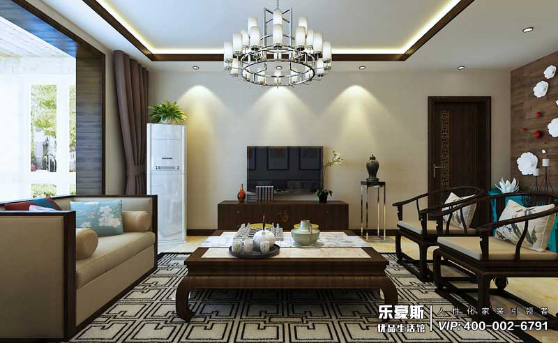 紅星國(guó)際130平米中式裝修效果圖