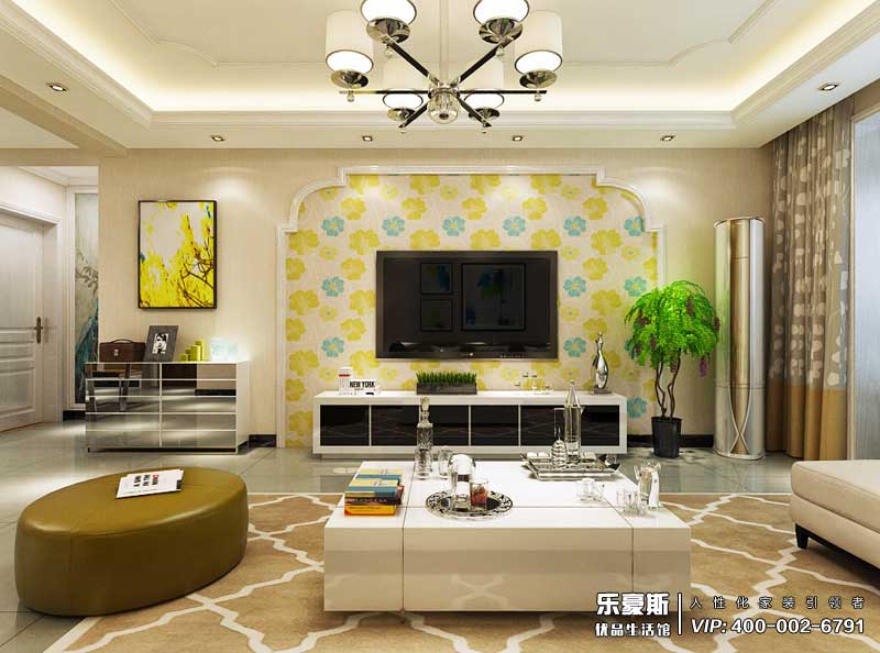 中廈御園125平米簡歐風(fēng)格裝修效果圖