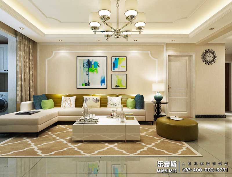 中廈御園125平米簡歐風(fēng)格裝修效果圖