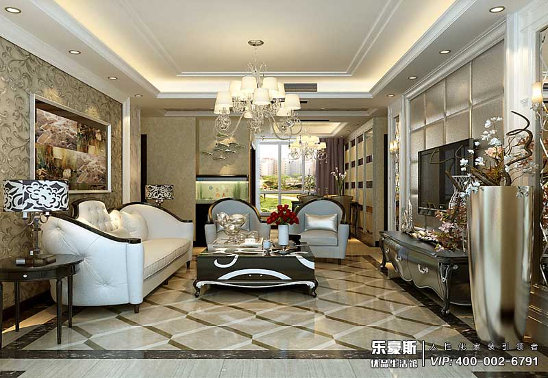 祥云國際138平米歐式風(fēng)格裝修效果圖