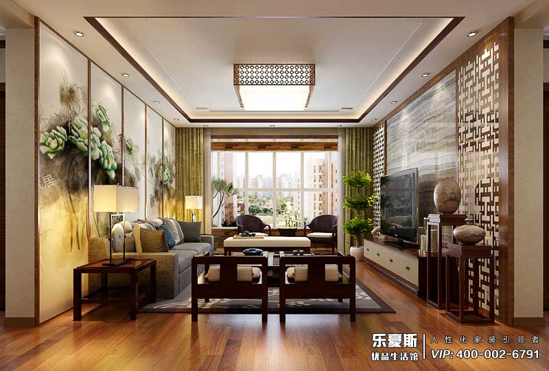 金海華府三室兩廳新中式風格裝修效果圖