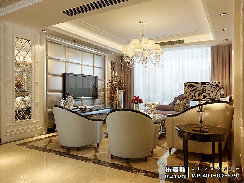 祥云國際138平米簡歐風(fēng)格裝修效果圖