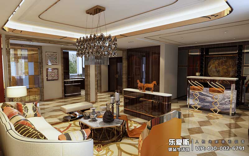 石家莊天山熙湖200平米后奢風(fēng)格裝修效果圖