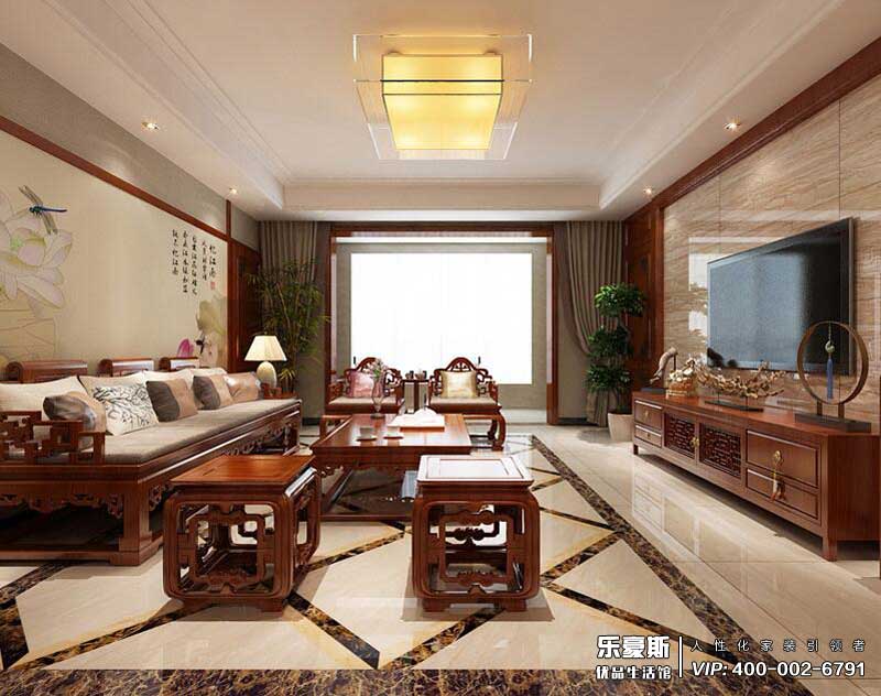 石家莊翰唐小區(qū)中式風(fēng)格裝修效果圖