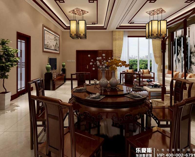 瓏璽山中式風(fēng)格別墅裝修效果圖 