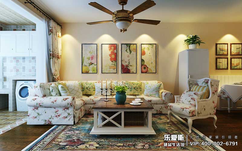 雍雅錦江花苑田園風(fēng)格裝修效果圖