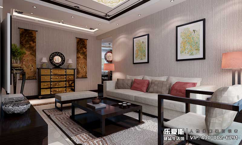 學府名城新中式風格裝修效果圖