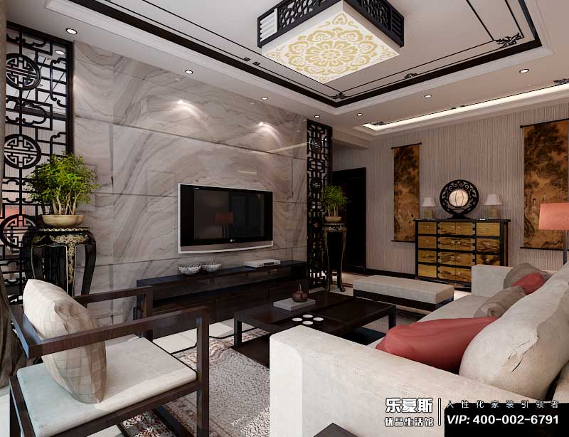 學府名城新中式風格裝修效果圖