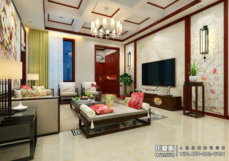 碧桂園208平米新中式風(fēng)格裝修效果圖