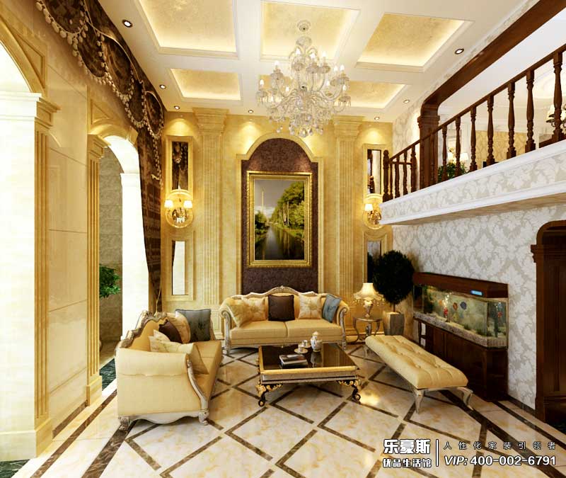 御河上院222平米躍層歐式風格裝修效果圖