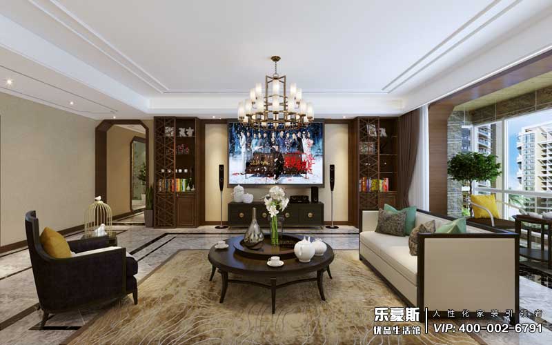 天洲鉑悅177平米新中式風(fēng)格裝修效果圖