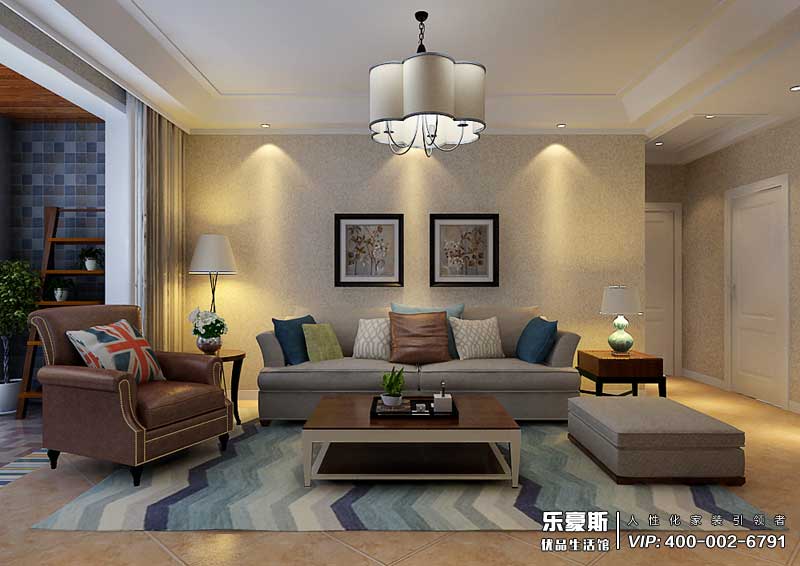 旅投福美十號院三室兩廳簡歐風格裝修效果圖