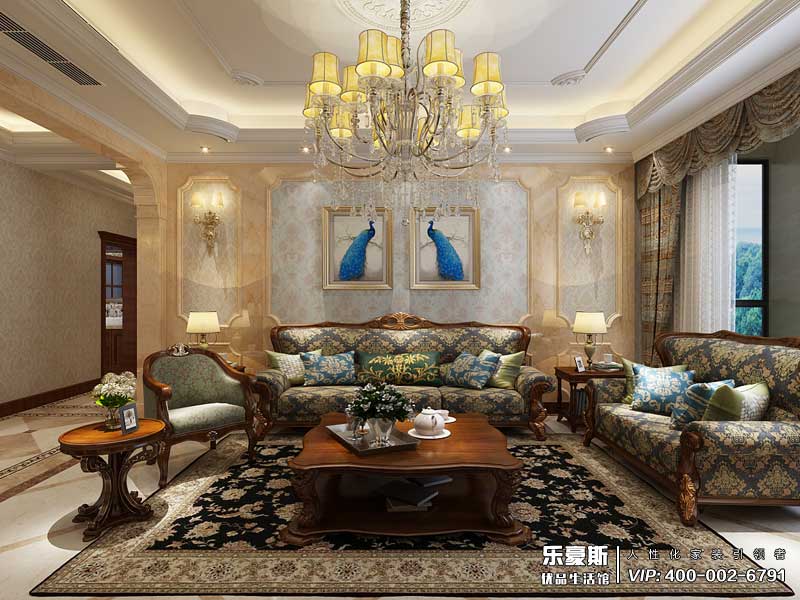 林蔭大院美式風格裝修效果圖