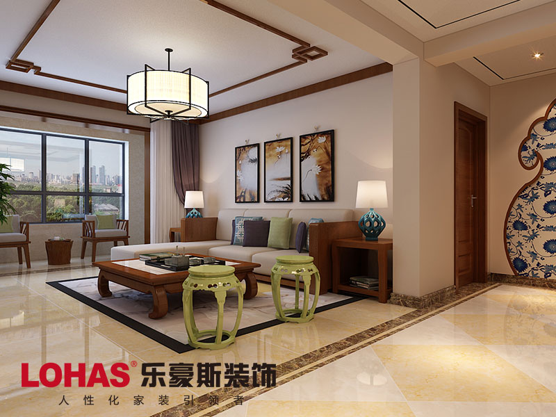 翰唐124平米四室新中式風(fēng)格效果圖