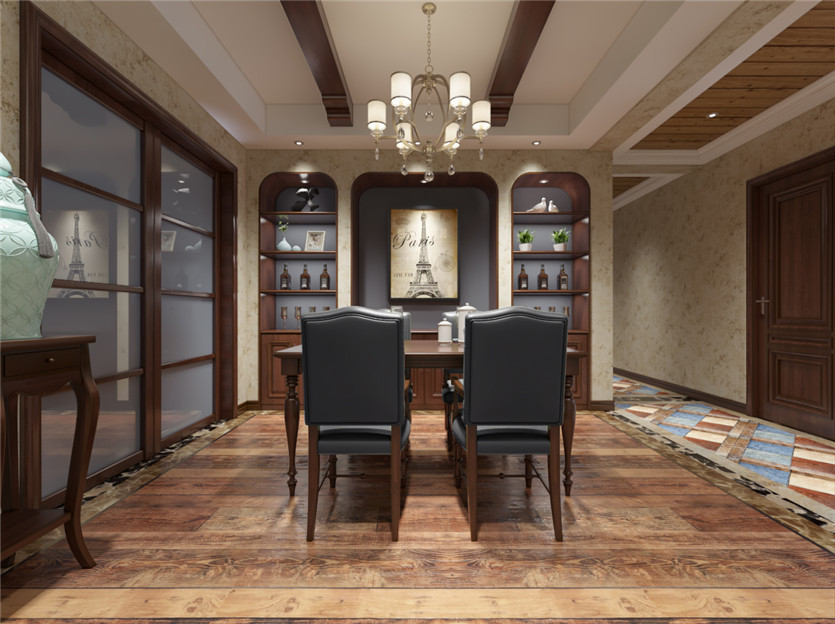 鹿錦苑168平米三室美式風(fēng)格裝修效果圖