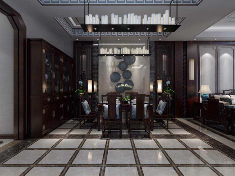 原河名墅400平米別墅新中式風格