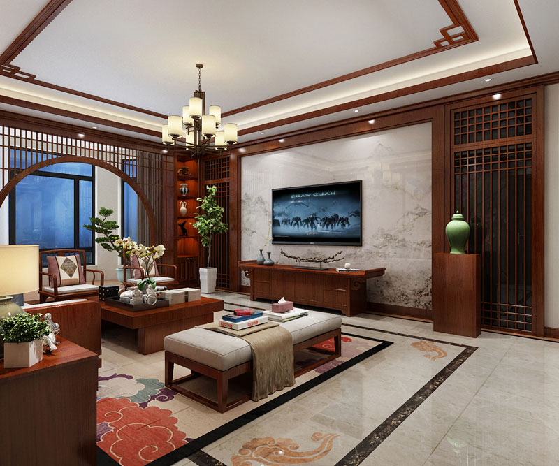 碧景苑171平米三室兩廳二衛(wèi)中式風(fēng)格