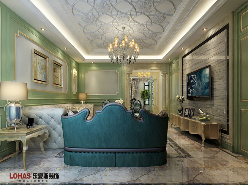 恒大金碧天下400平米別墅新古典風(fēng)格裝修