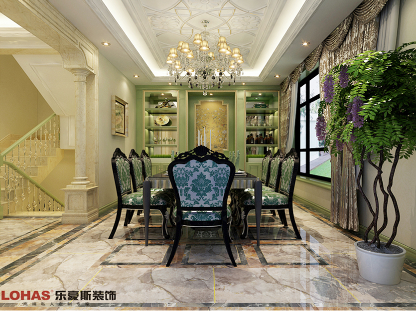 恒大金碧天下400平米別墅新古典風(fēng)格裝修