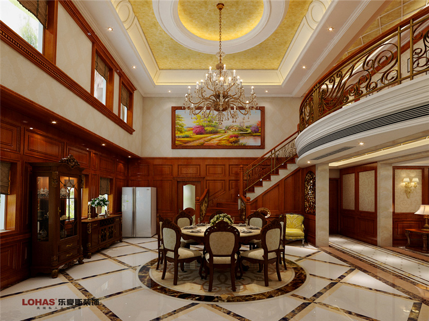 歐景園220平五室歐美混搭裝修效果圖