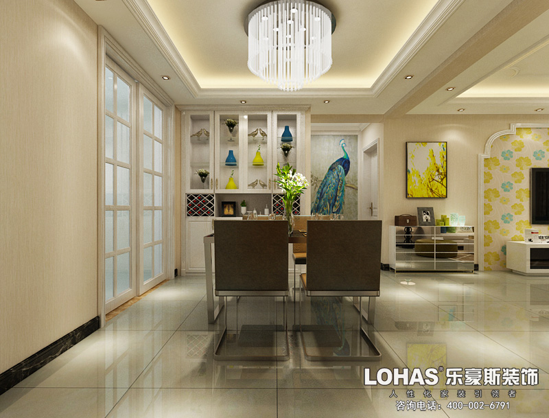 邢臺(tái)中廈御園125平米三室兩廳簡(jiǎn)歐風(fēng)格