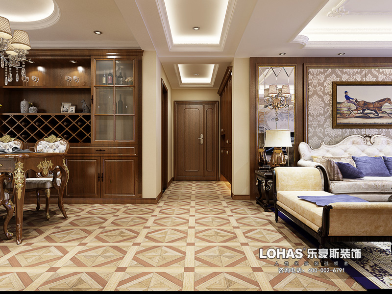 啟銳園135平米三室兩廳美式風(fēng)格