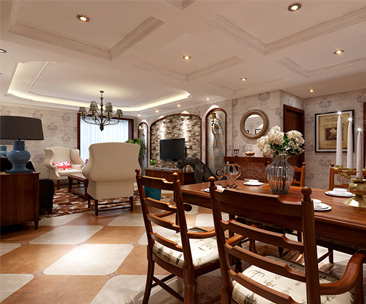 星河御城178平美式風格裝修效果圖