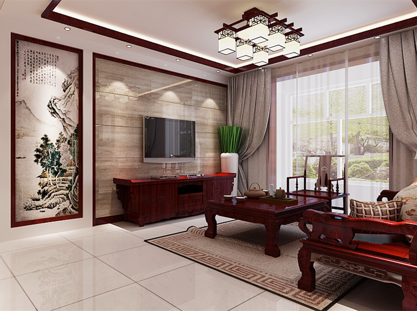 弘達明尚137平米新中式裝修效果圖