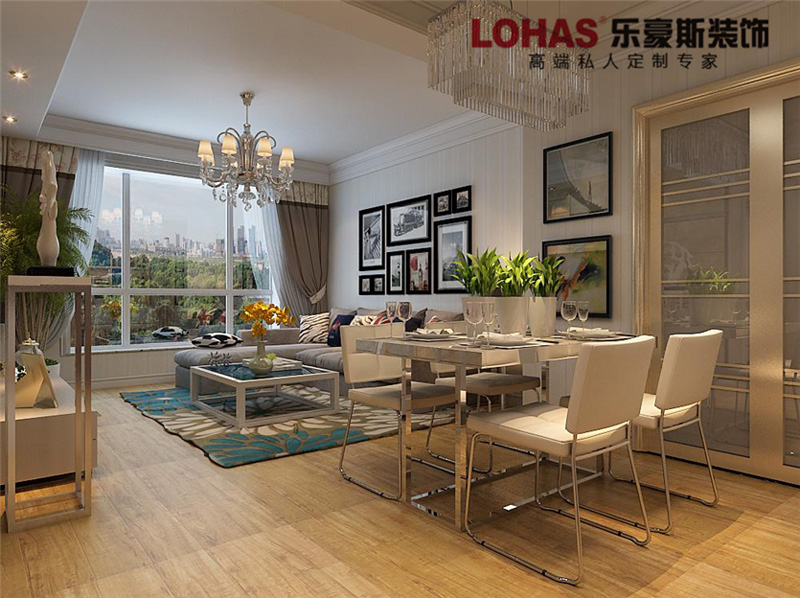 上東區(qū)98平米兩室現(xiàn)代風格裝修效果圖