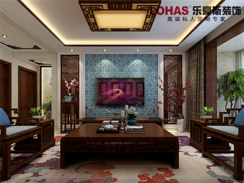 上河原著126平米三室兩廳新中式裝修效果圖