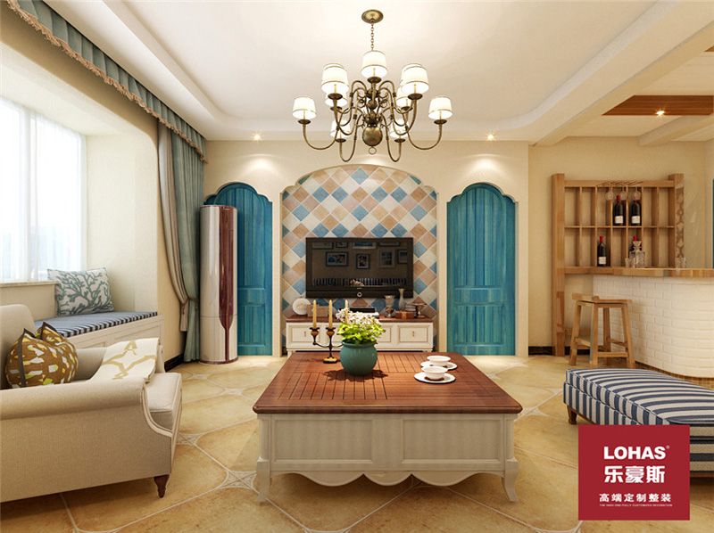 雍和曼城120平地中海風格