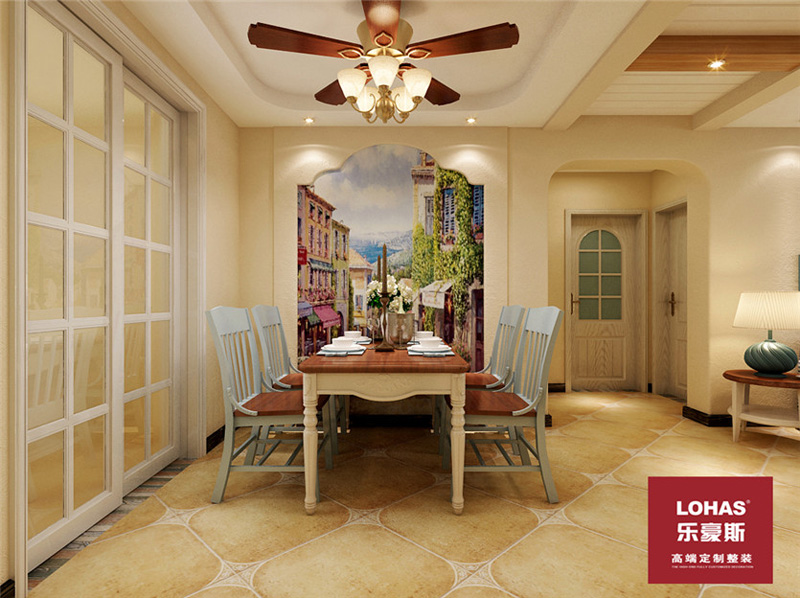 雍和曼城120平地中海風格