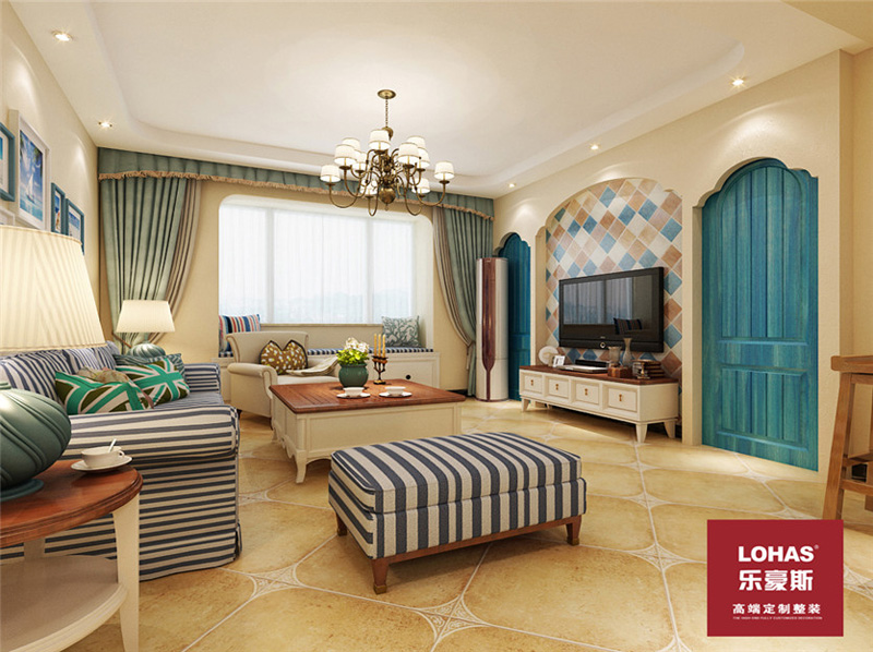 雍和曼城120平地中海風格