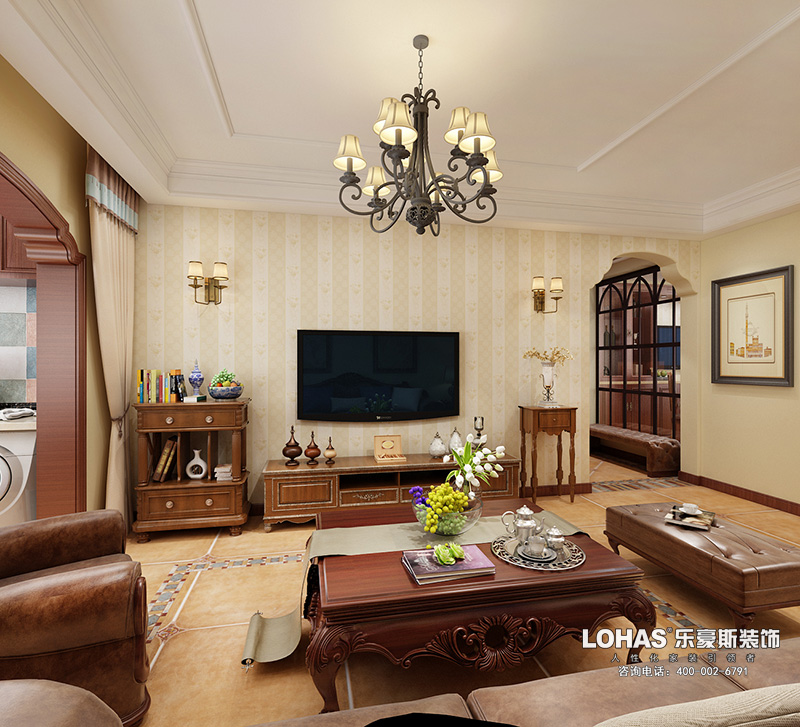 納里印象三室兩廳美式裝修效果圖