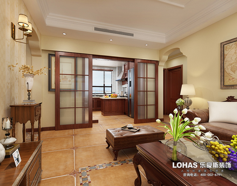 納里印象三室兩廳美式裝修效果圖