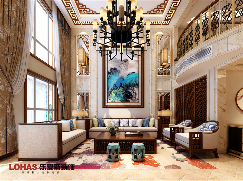 鑫界王府270平四室新中式裝修效果圖