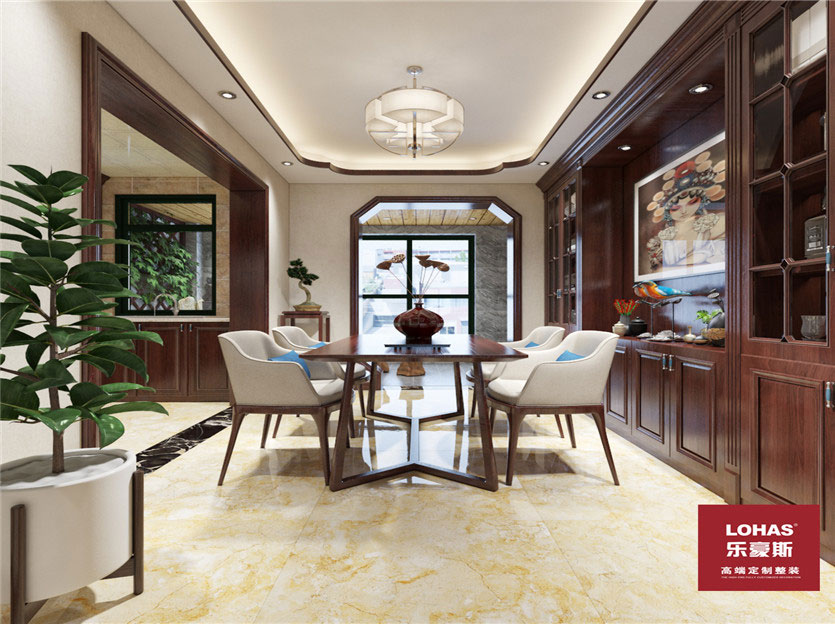 匯君城140平三室新中式風(fēng)格裝修效果圖