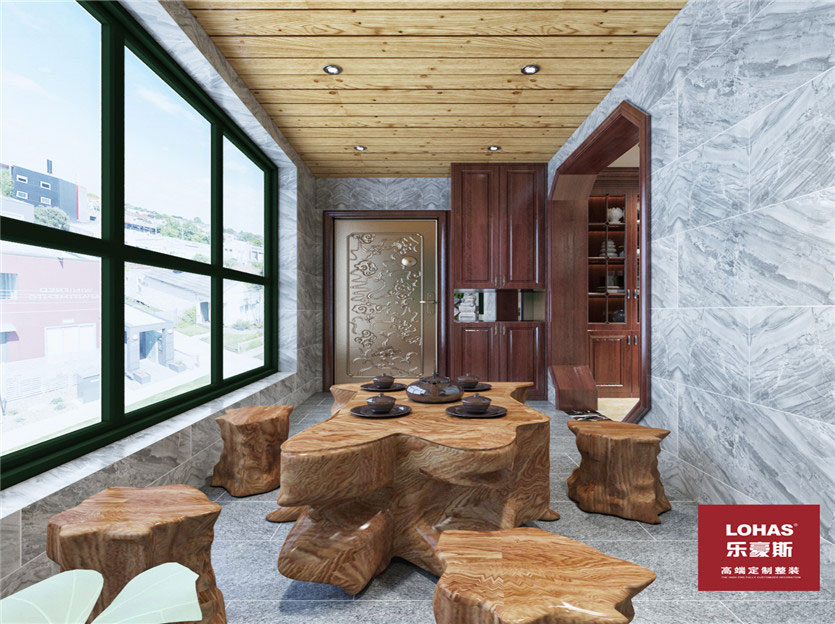 匯君城140平三室新中式風(fēng)格裝修效果圖