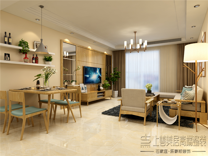 龍溪城117平三室兩廳兩衛(wèi)日式裝修效果圖